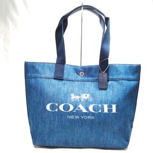 NWT Coach Blue Denim Tote Bag